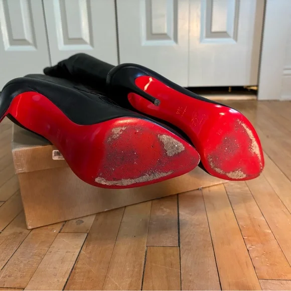 Christian Louboutin Black Over the Knee Boots - Picture 3 of 6